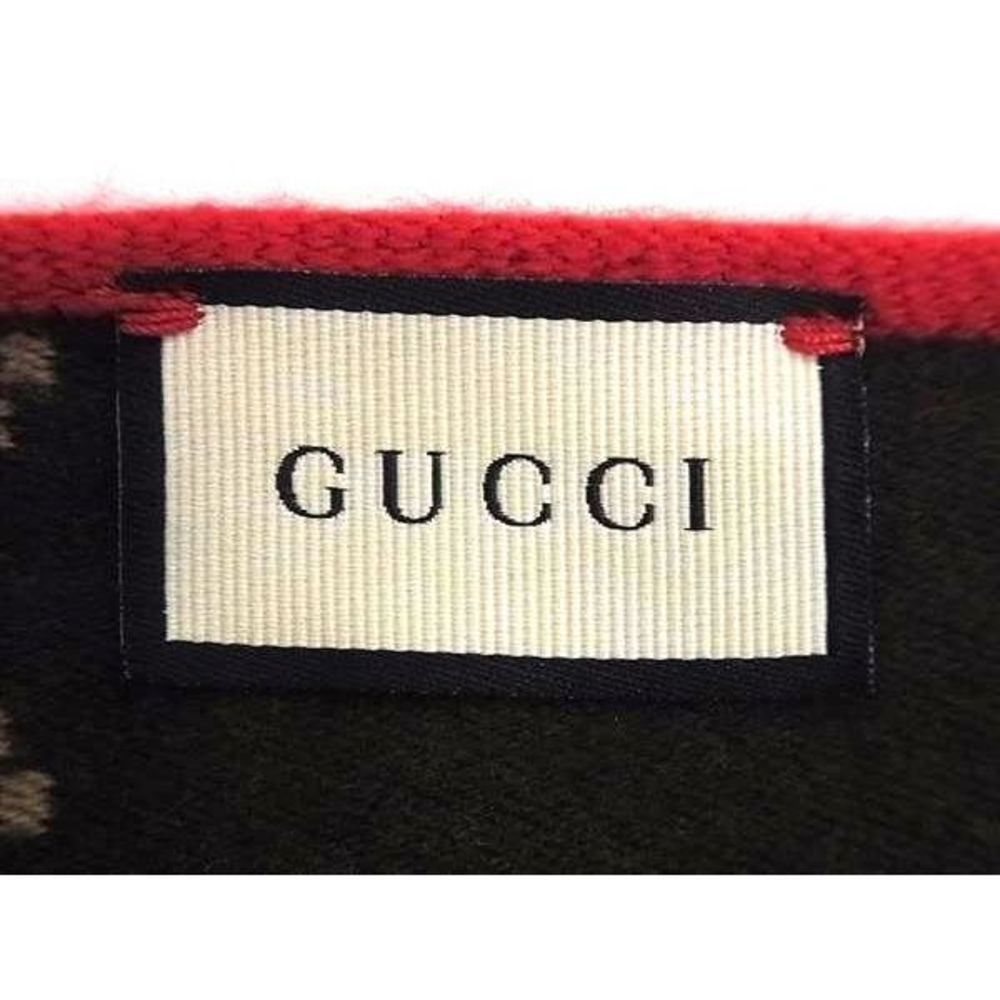 Patterned Gucci Gg Pattern Wool And Silk Scarf St… - image 5